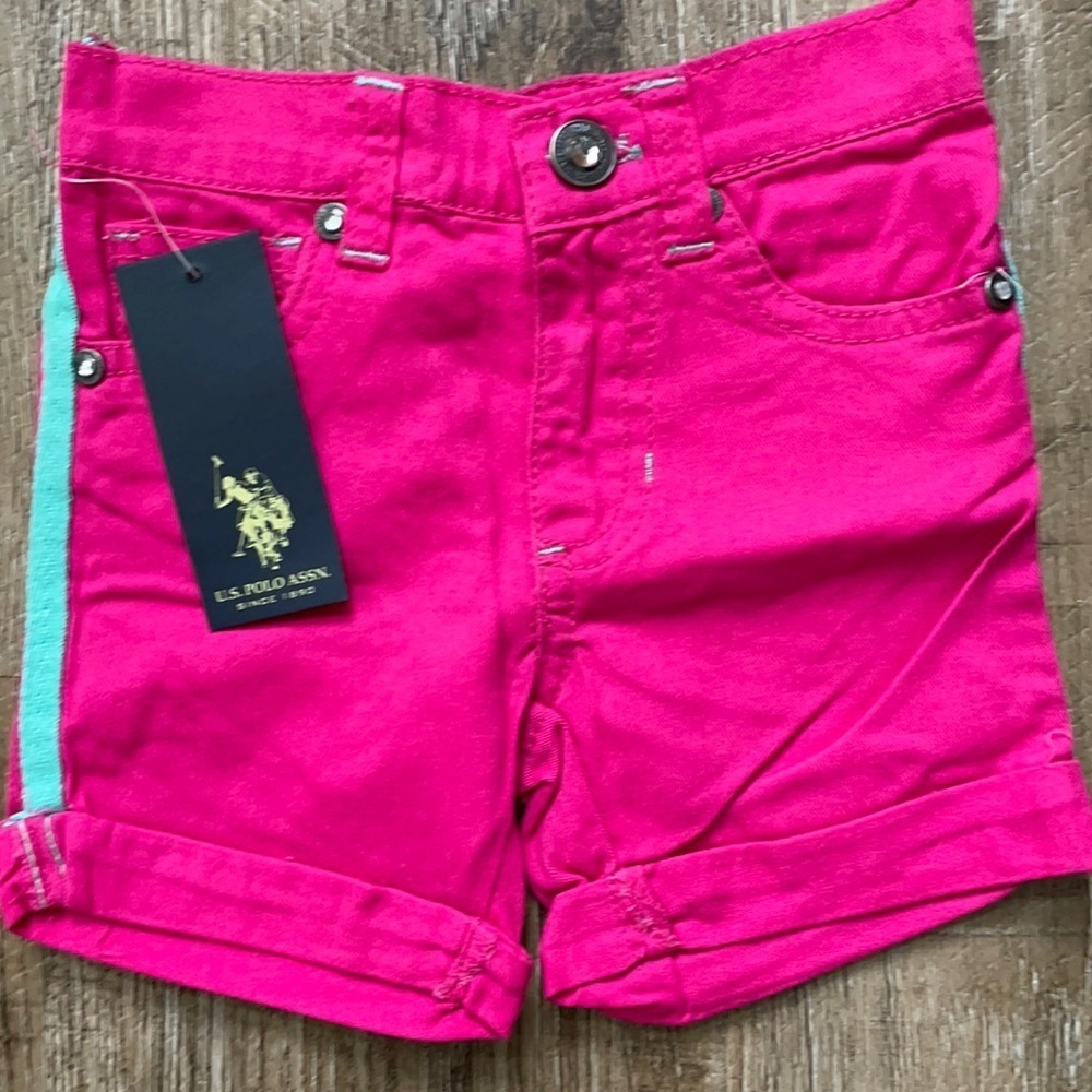 U.S. Polo Girls Toddler Bermuda Shorts, Pink, 2T